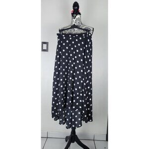 Marled Reunited Clothing Skirt Polka Dot Midi Size Small Black and White Flowy